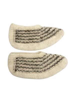 Wool Hand Knit Nordic Pattern Slippers